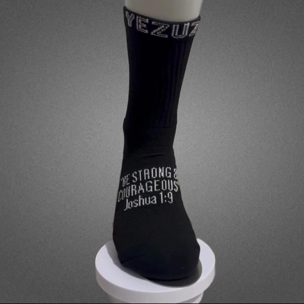 ➕Have Faith Grip Socks➕ (Black Socks with White Text)